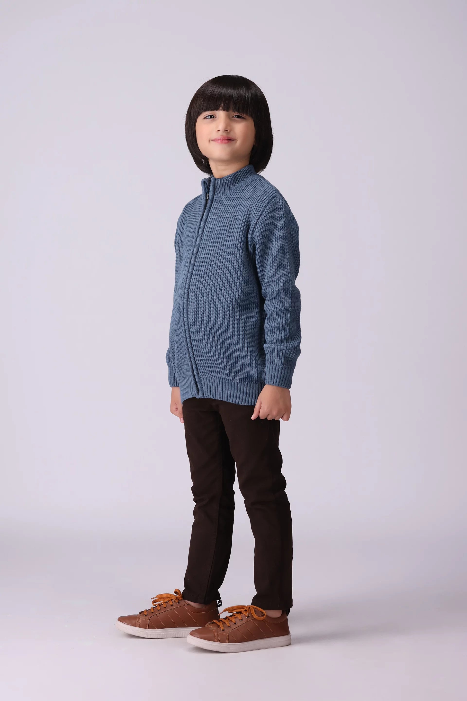 Zipper Sweater Boy Sweater Winter 2024 COUGAR- (Boy Junior Winter 2024)   