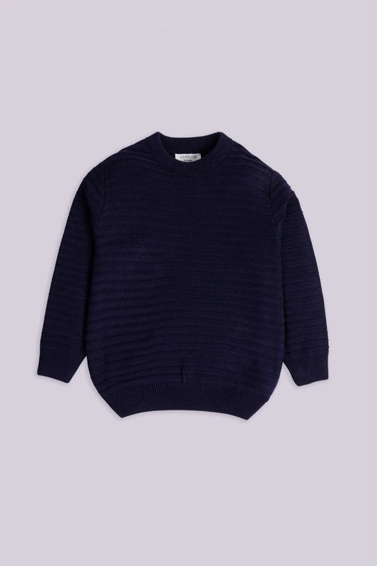 Horizontal Knit Sweater Boy Sweater Winter 2024 COUGAR- (Boy Junior Winter 2024) 5-6 Y Navy Boy