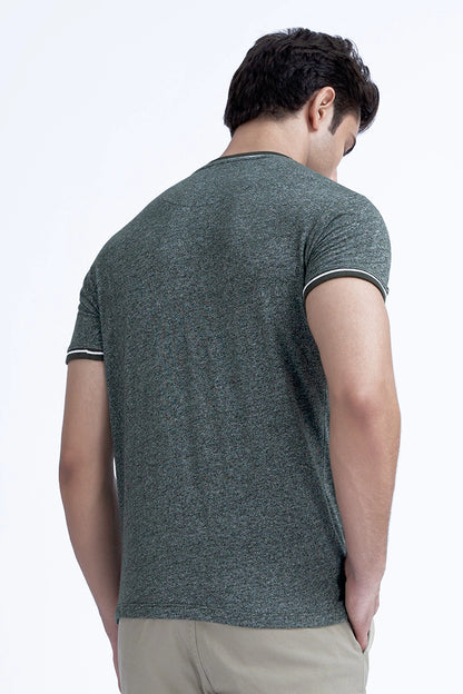 Green Melange T-Shirt Men T-Shirt Pre Fall 2023 Vortex COUGAR   