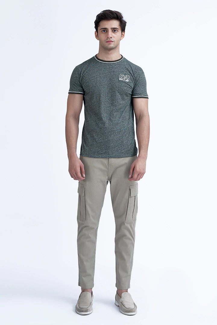 Green Melange T-Shirt Men T-Shirt Pre Fall 2023 Vortex COUGAR XS Green 