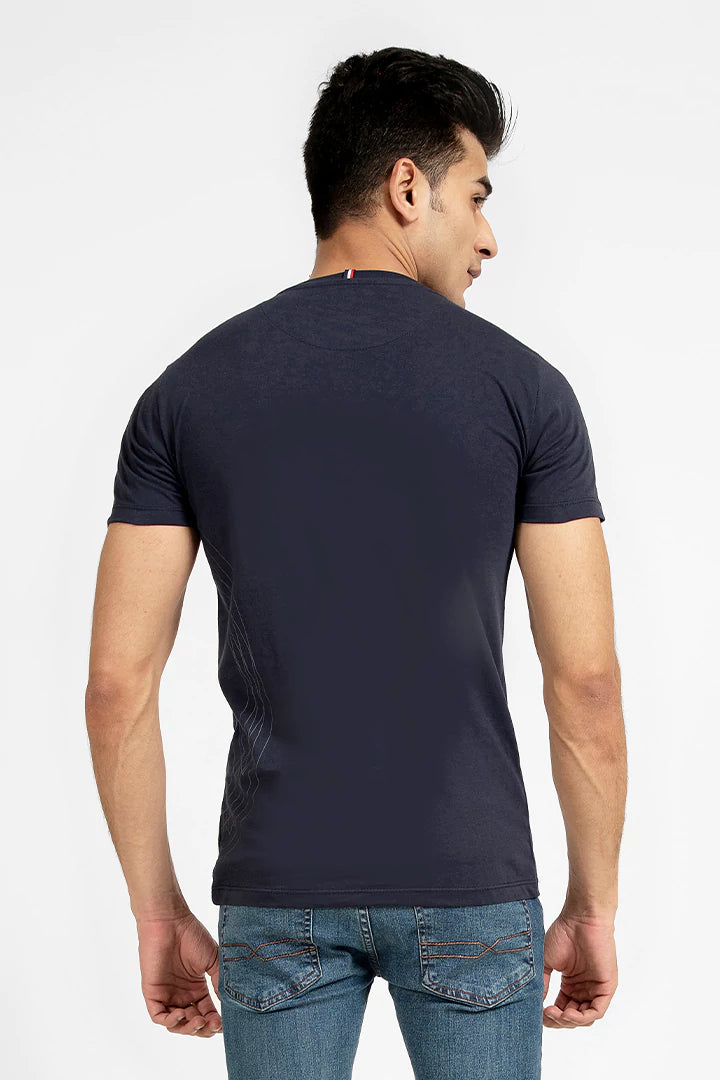 Navy Graphic T-Shirt Men T-Shirt Pre Fall 2023 Vortex COUGAR   