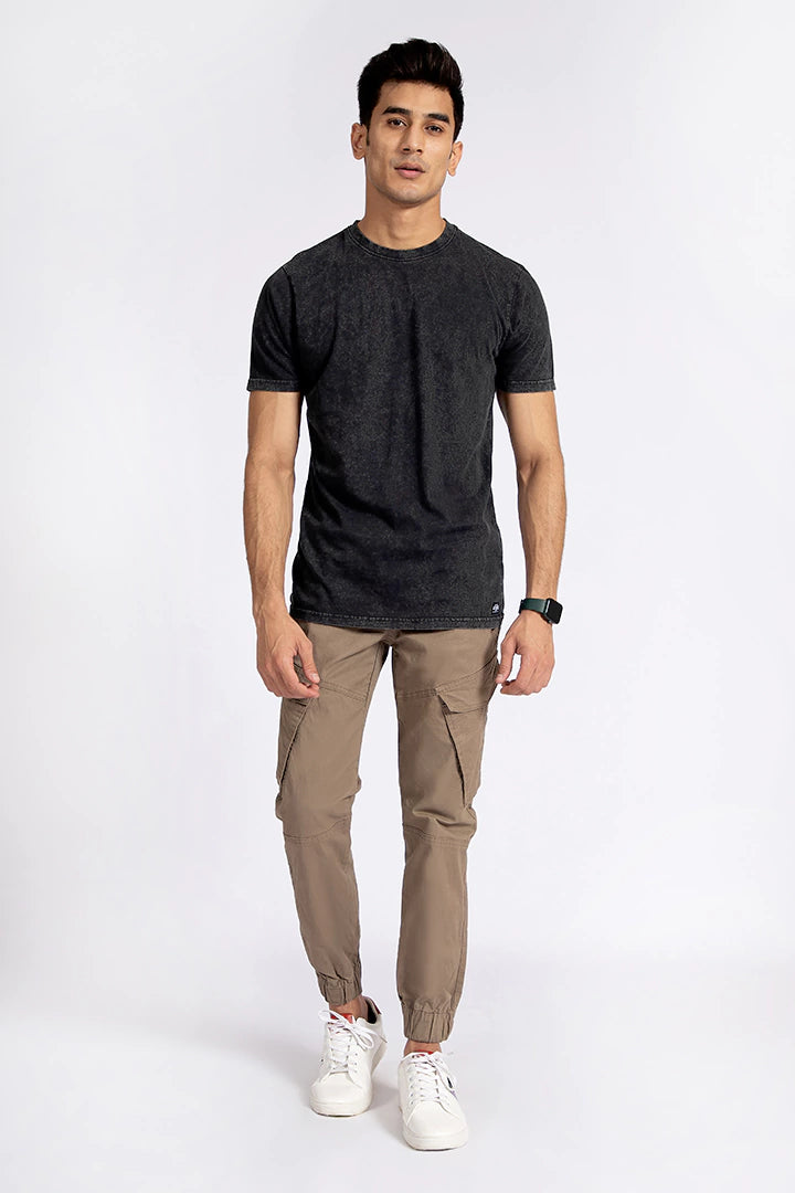 Black Washed T-Shirt Men T-Shirt Pre Fall 2023 Vortex COUGAR XS Black 