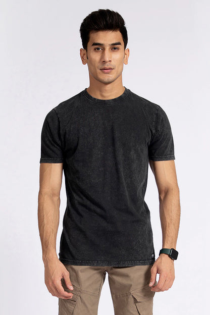 Black Washed T-Shirt Men T-Shirt Pre Fall 2023 Vortex COUGAR   