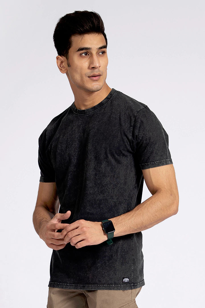 Black Washed T-Shirt Men T-Shirt Pre Fall 2023 Vortex COUGAR   