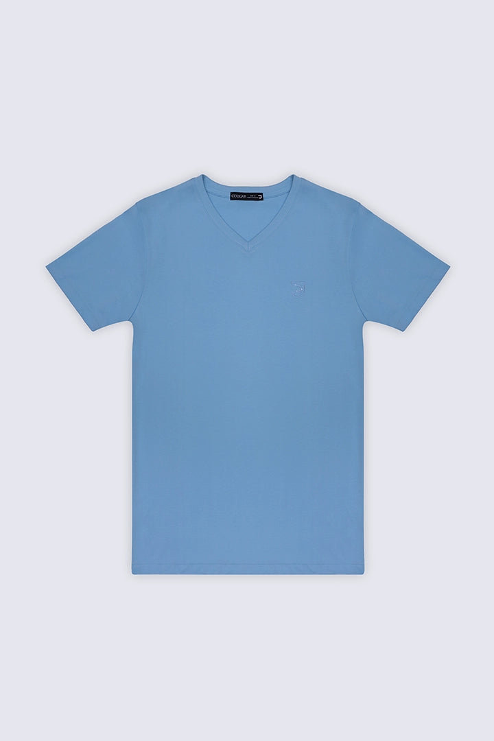 Sky V Neck T Shirt