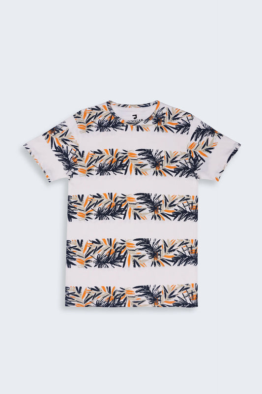 Contrast Printed T-Shirt Men Tee Summer V-2 2024 URBAN STATION COUGAR