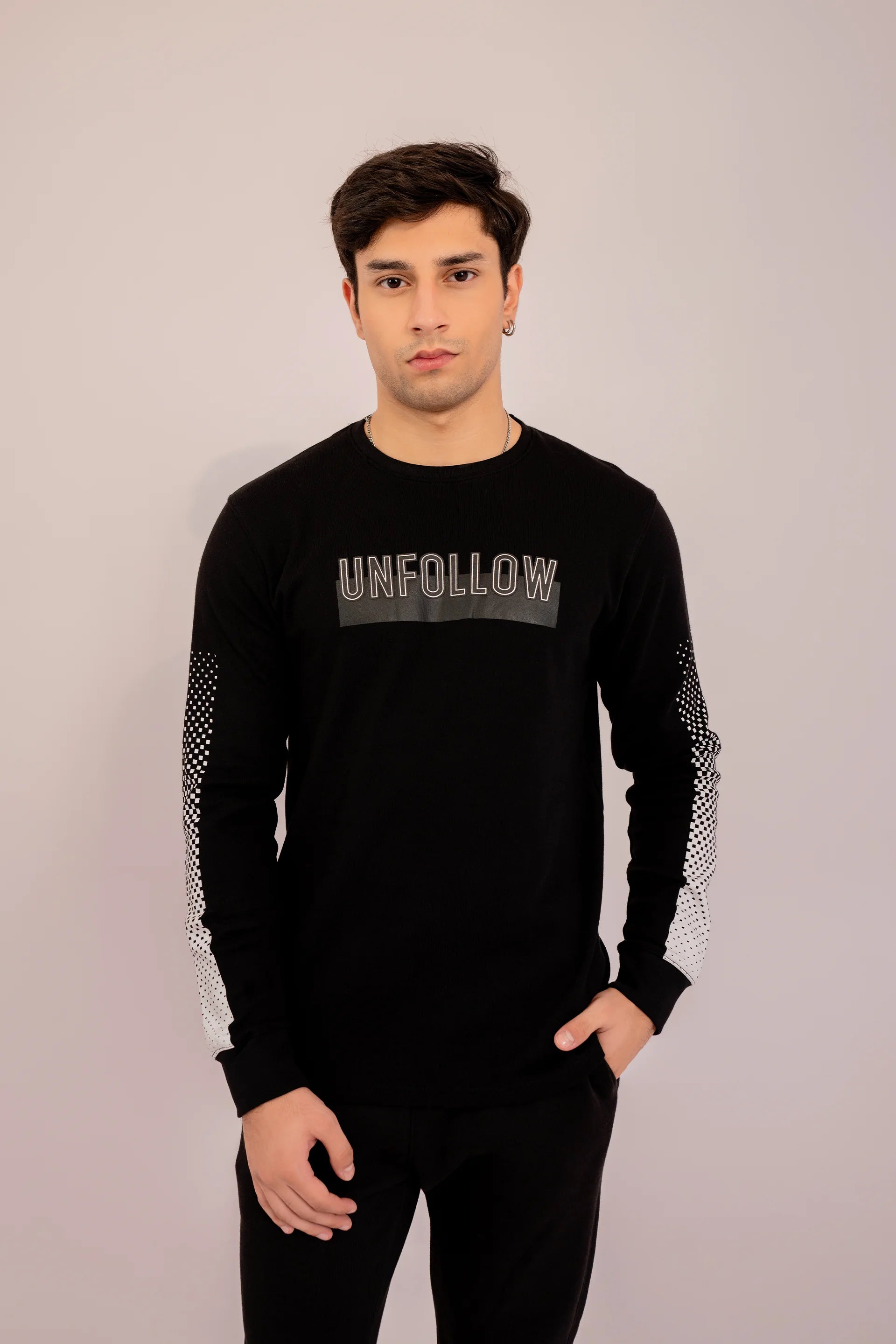 UNFOLLOW Printed T-Shirt Men Tee Fall 2024 Core Comfort COUGAR- (Men Fall 2024) S Black 