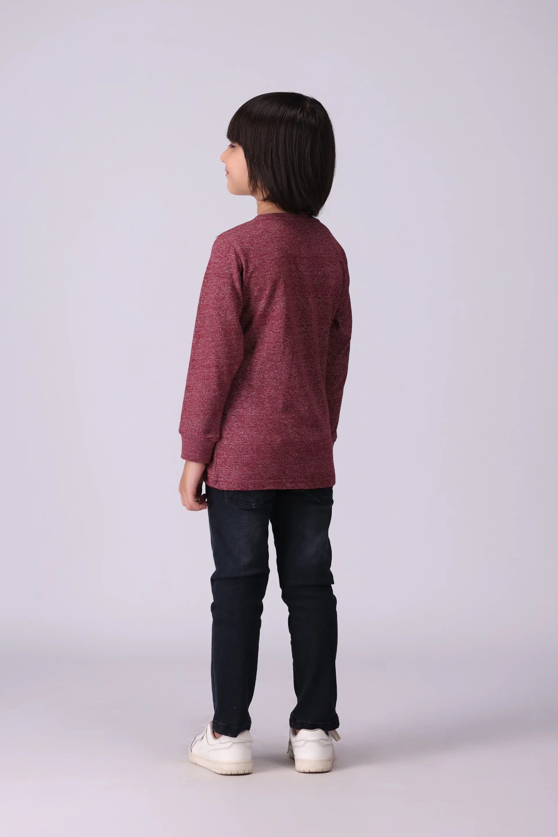 Mélange T-Shirt With Patch Pocket Boy Tee Fall 2024 COUGAR- (Boy Junior Fall 2024)   