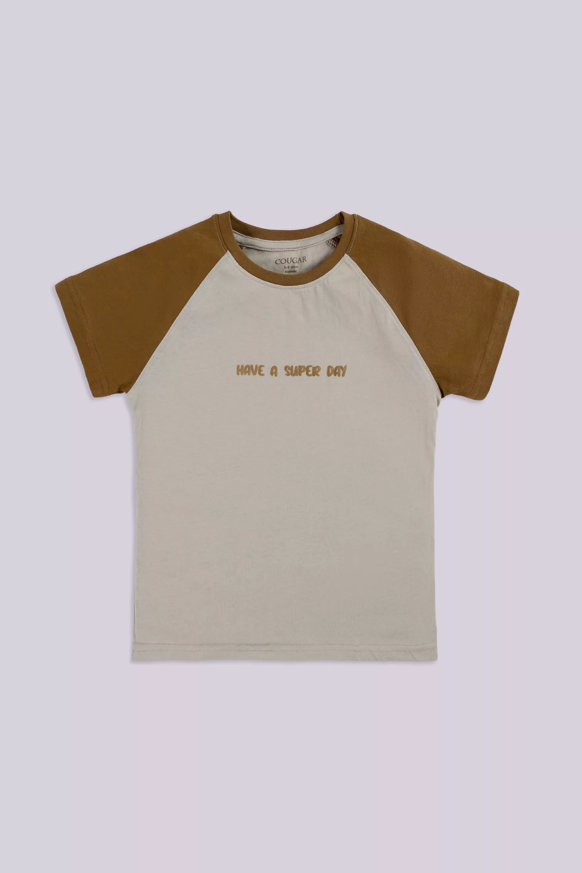 Contrast Raglan T-Shirt Boy Tee COUGAR (S V-1 2025) 5-6 Y Beige Boy