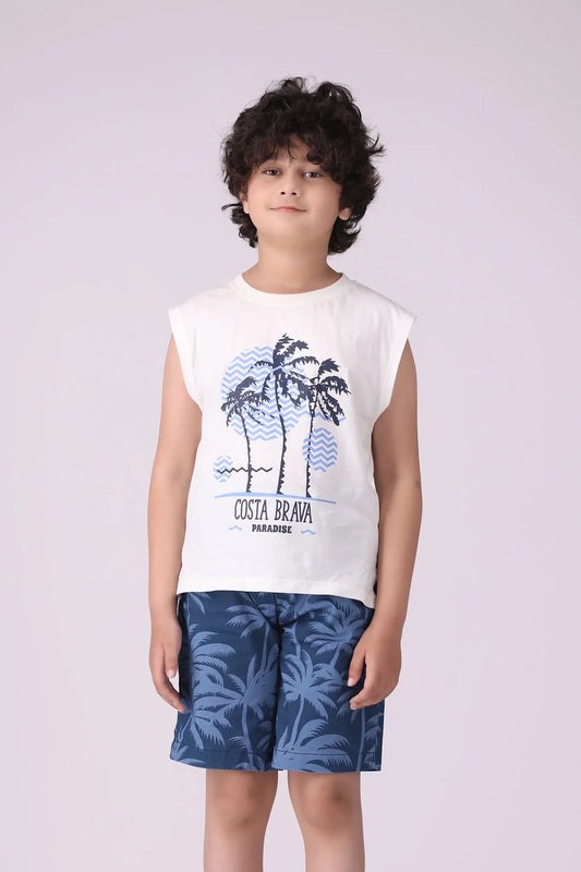 Graphic Tank-Top Boy Tee COUGAR (S V-1 2025) 5-6 Y Off White Boy