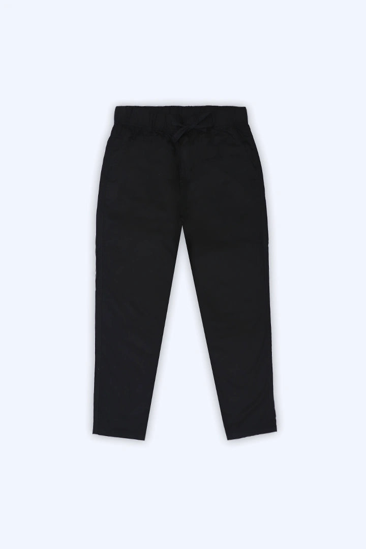 Black Woven Relaxed Fit Trousers - Cougar Clothing