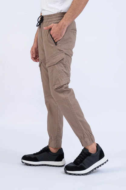 Khaki Cargo Jogger Pants - Cougar Clothing