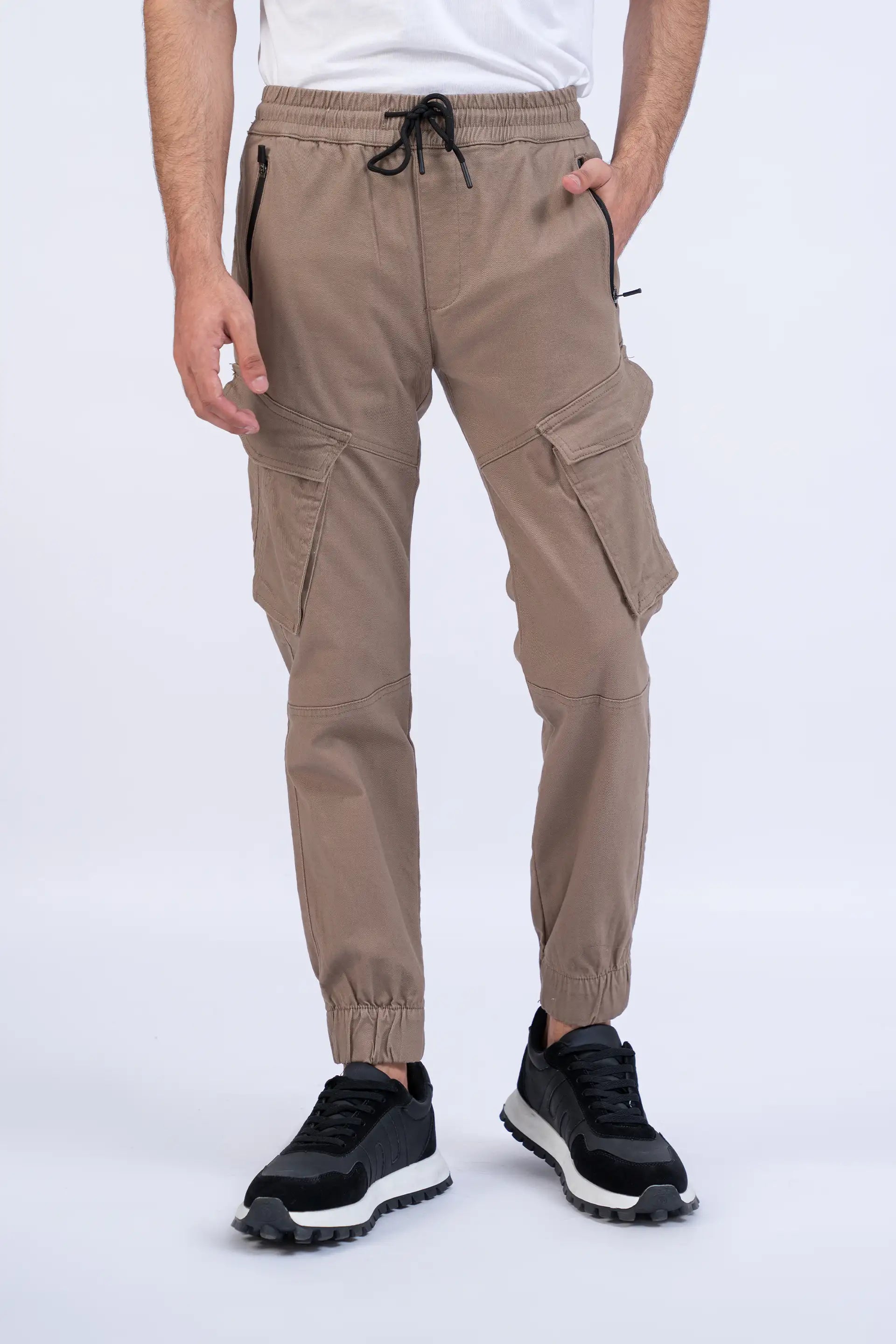 Khaki Cargo Jogger Pants - Cougar Clothing