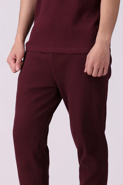 Relaxed Fit Waffle Knit Jogger Pants Men Trouser COUGAR (S V-1 2025)