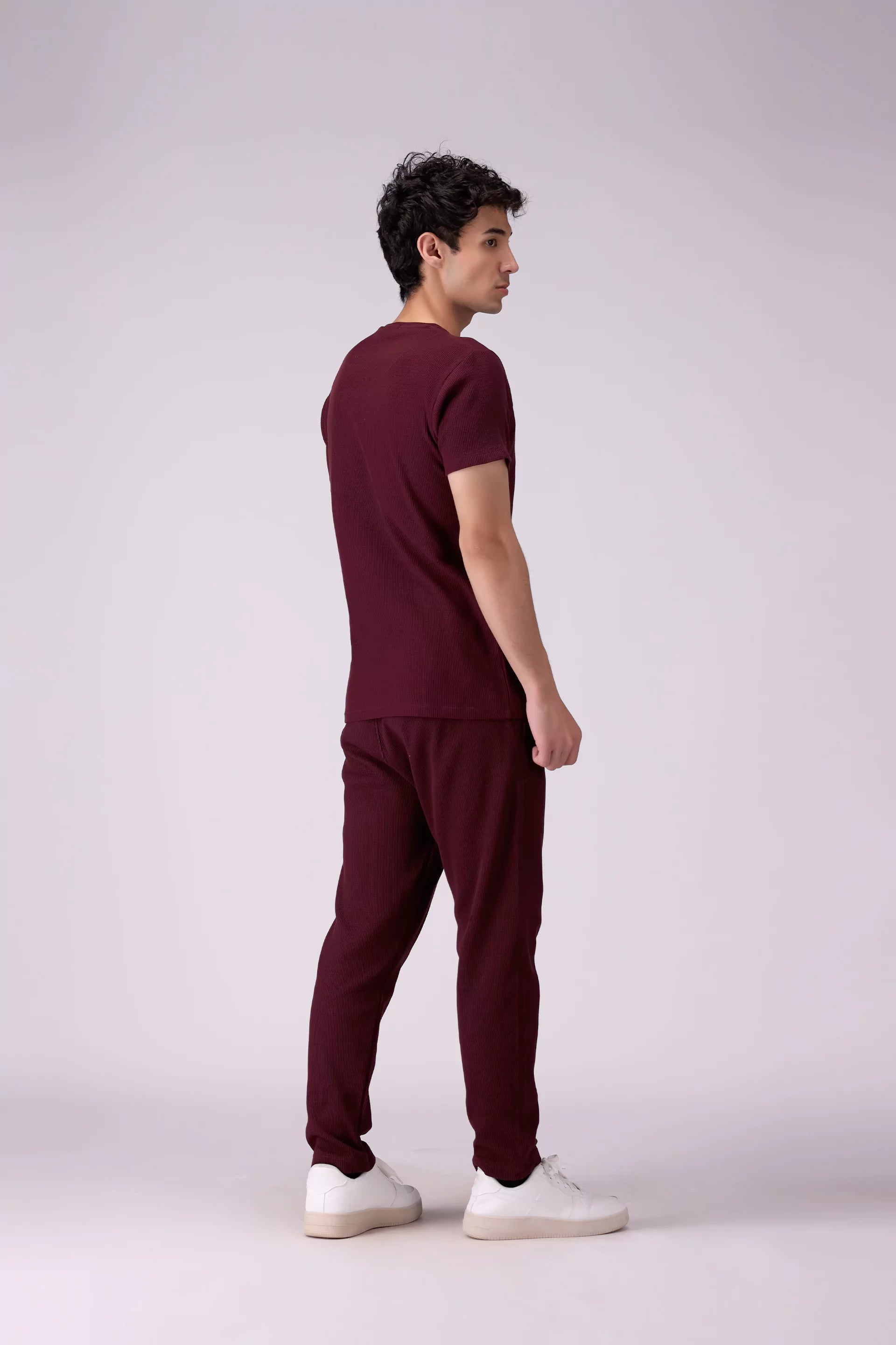 Relaxed Fit Waffle Knit Jogger Pants Men Trouser COUGAR (S V-1 2025)