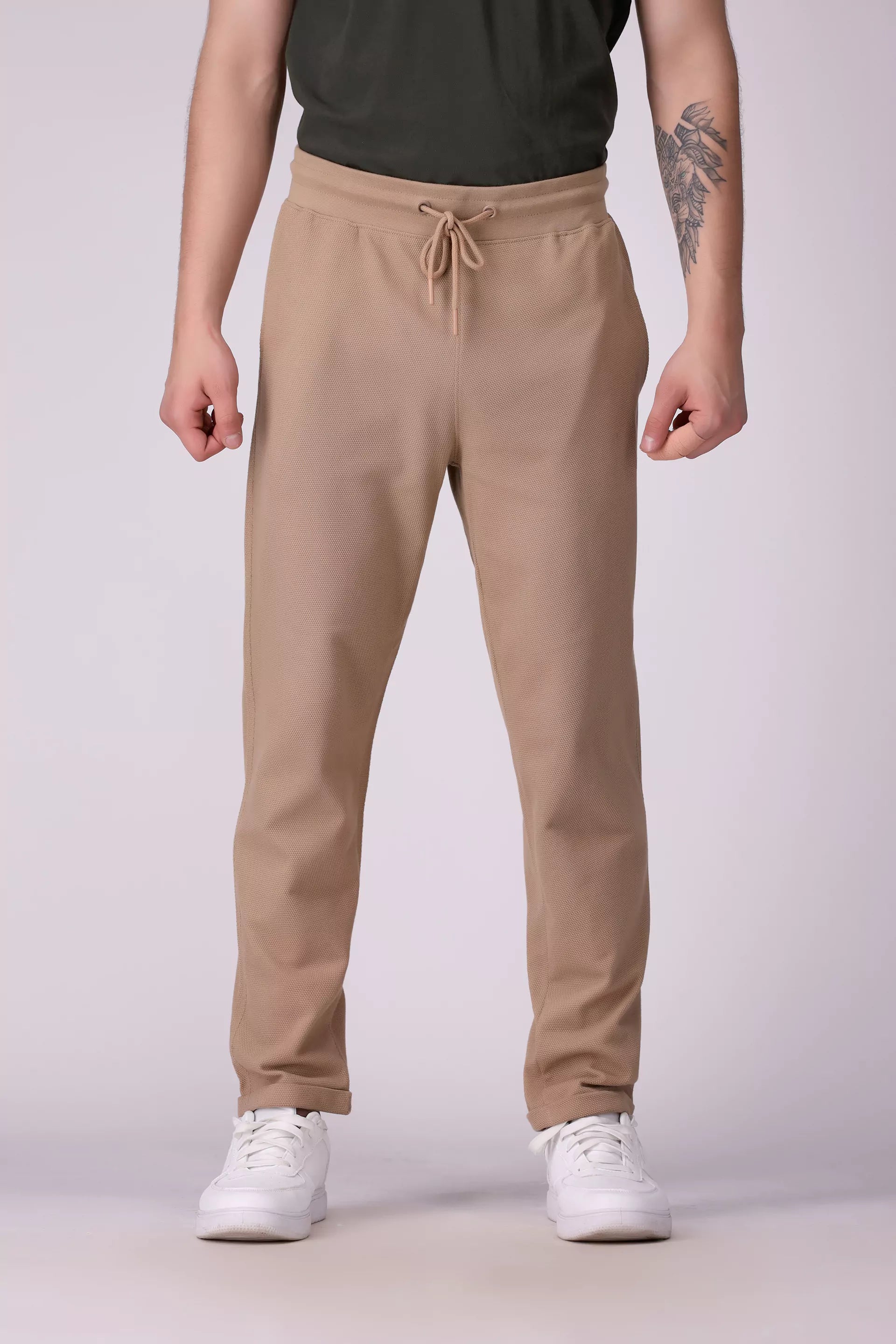 Comfort Fit Jumbo Pique Jogger Pants Men Trouser COUGAR (S V-1 2025) S Mocha Men