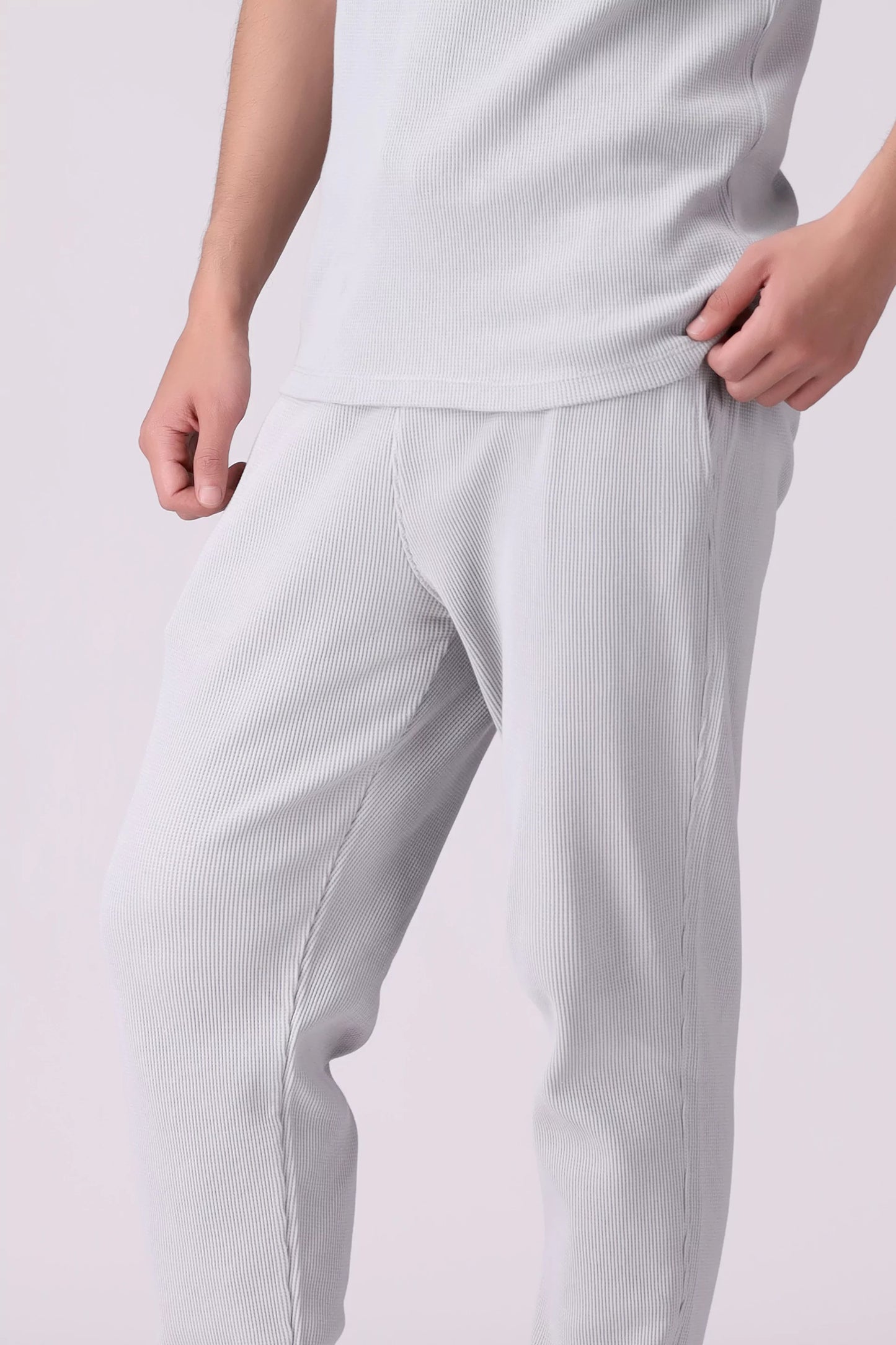 Relaxed Fit Waffle Knit Jogger Pants Men Trouser COUGAR (S V-1 2025)