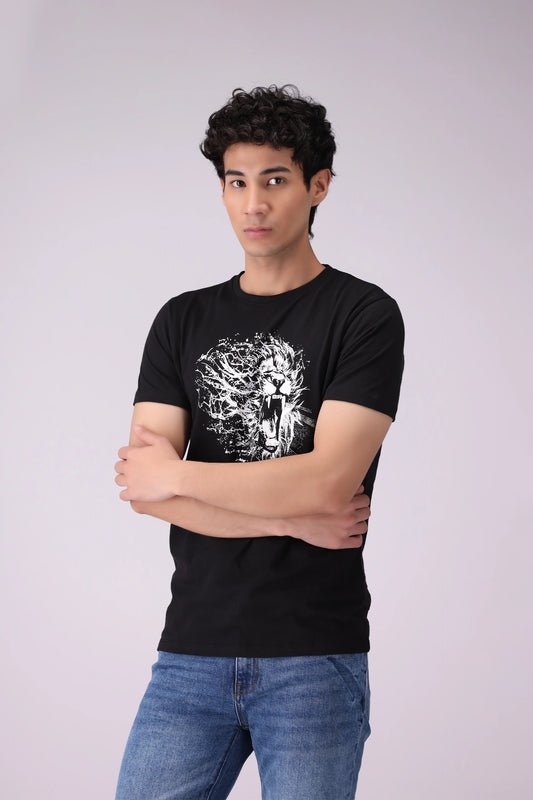 Graphic T-Shirt Men Tee COUGAR (S V-1 2025) S Black Men