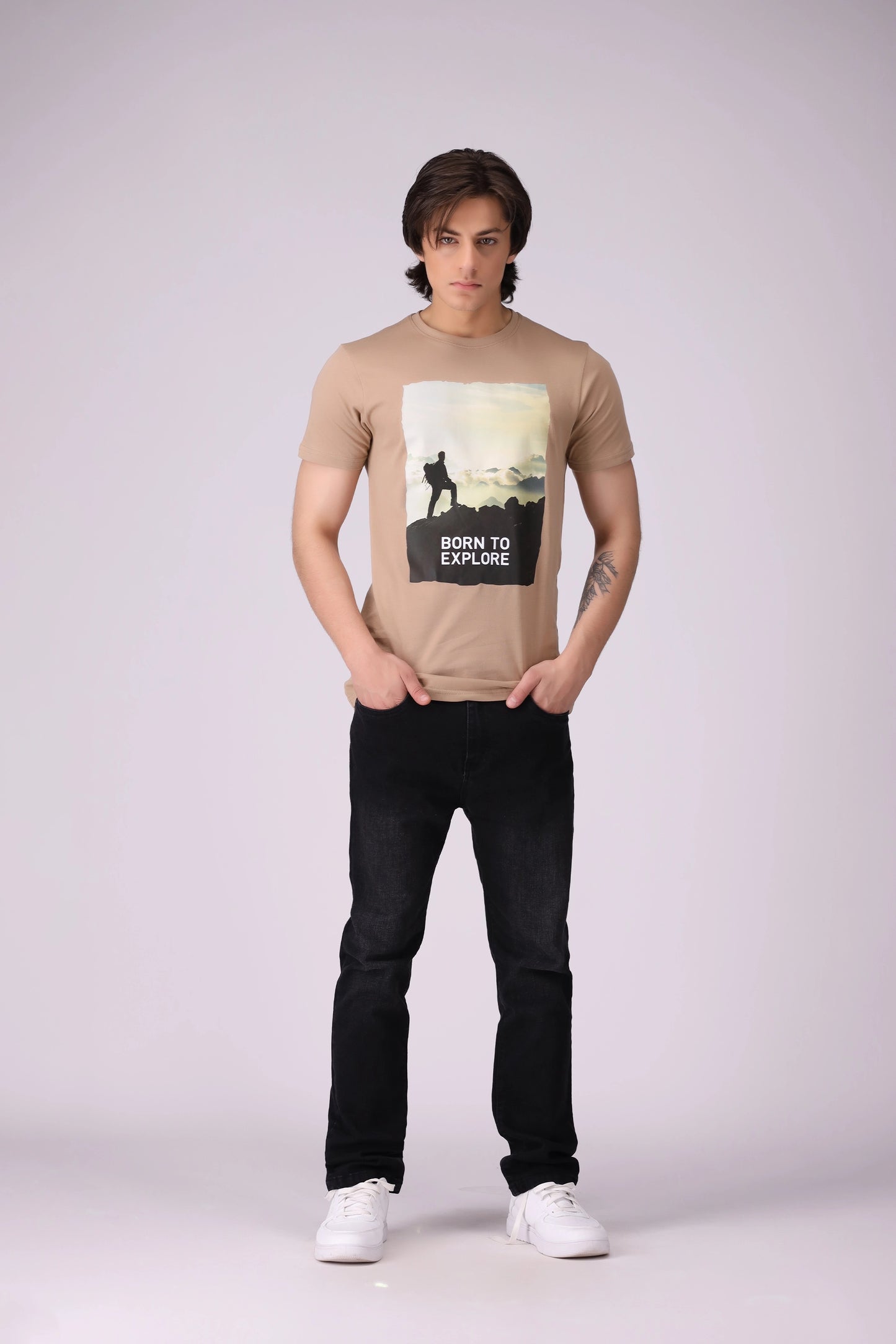 Regular Fit Printed T-Shirt Men Tee COUGAR (S V-1 2025)