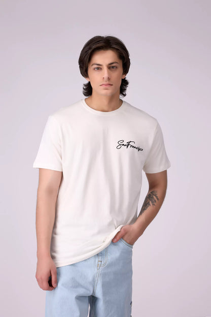 Relaxed Fit T-Shirt Men Tee COUGAR (S V-1 2025) S Off White Men