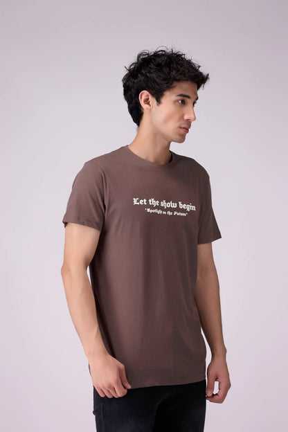 Regular Fit Slogan Printed T-Shirt Men Tee COUGAR (S V-1 2025)