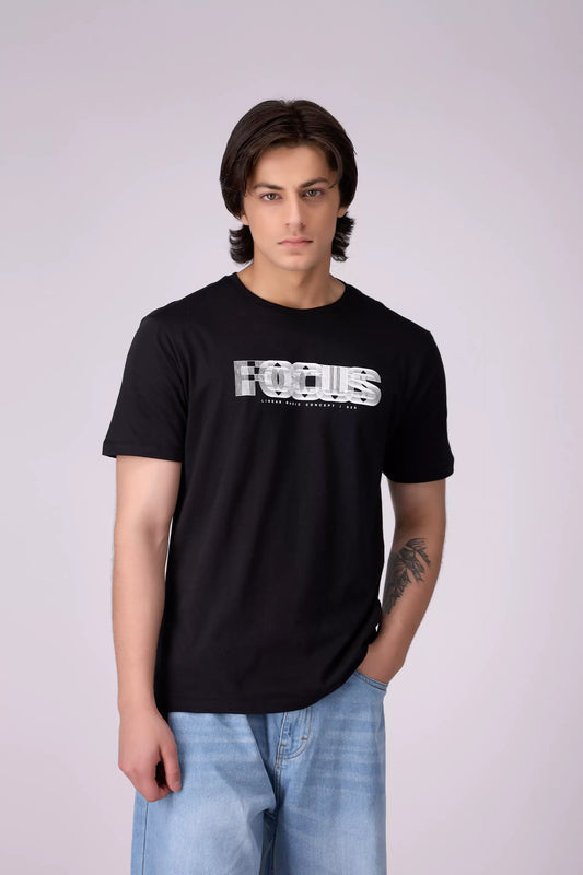 Focus Relaxed Fit T-Shirt Men Tee COUGAR (S V-1 2025) S Black Men