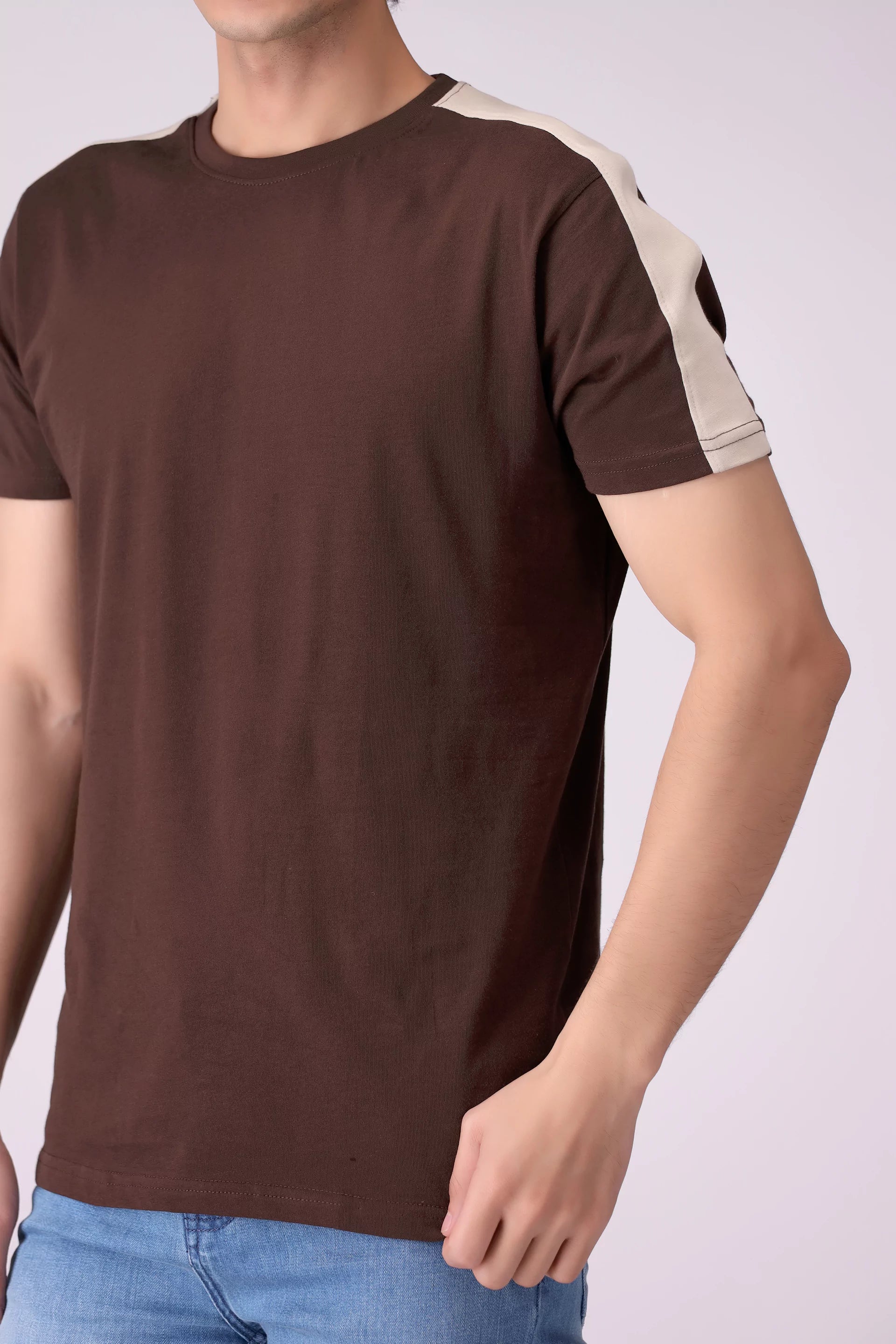 Regular Fit Shoulder Paneled T-Shirt Men Tee COUGAR (S V-1 2025)