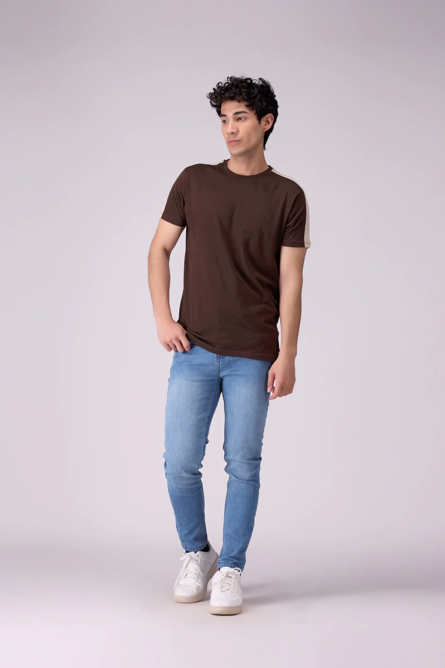 Regular Fit Shoulder Paneled T-Shirt Men Tee COUGAR (S V-1 2025)