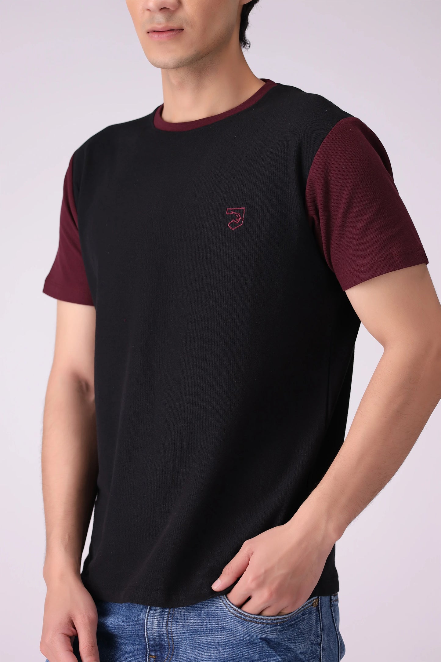 Regular Fit Honeycomb Knit T-Shirt Men Tee COUGAR (S V-1 2025)