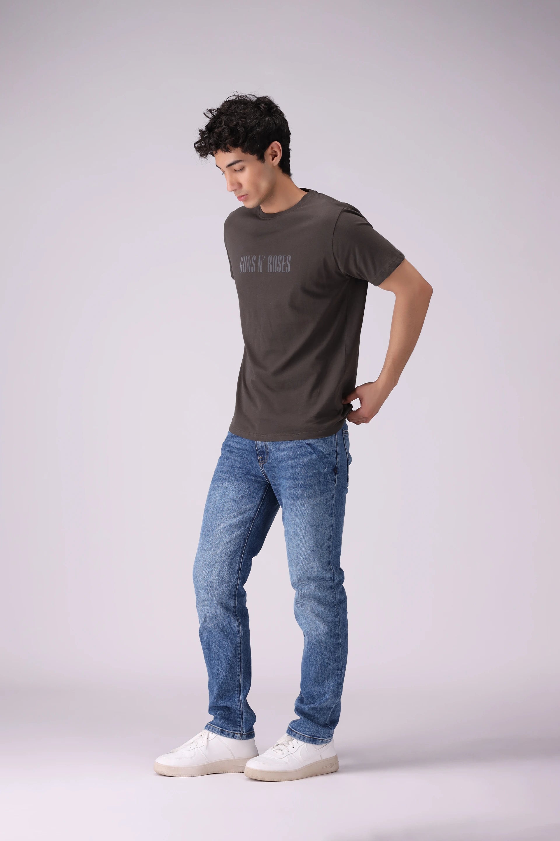 Relaxed Fit Printed T-Shirt Men Tee COUGAR (S V-1 2025)