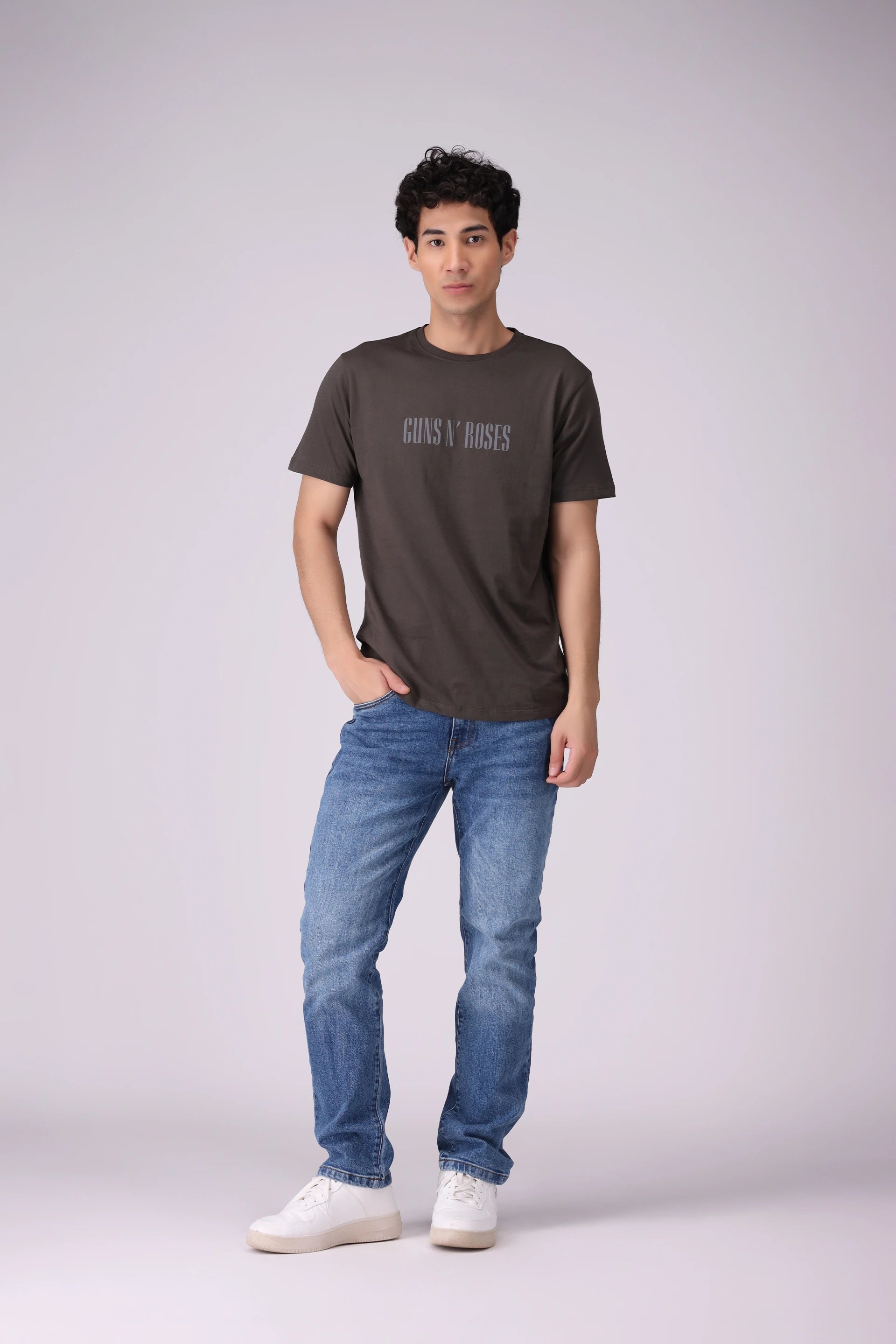 Relaxed Fit Printed T-Shirt Men Tee COUGAR (S V-1 2025)