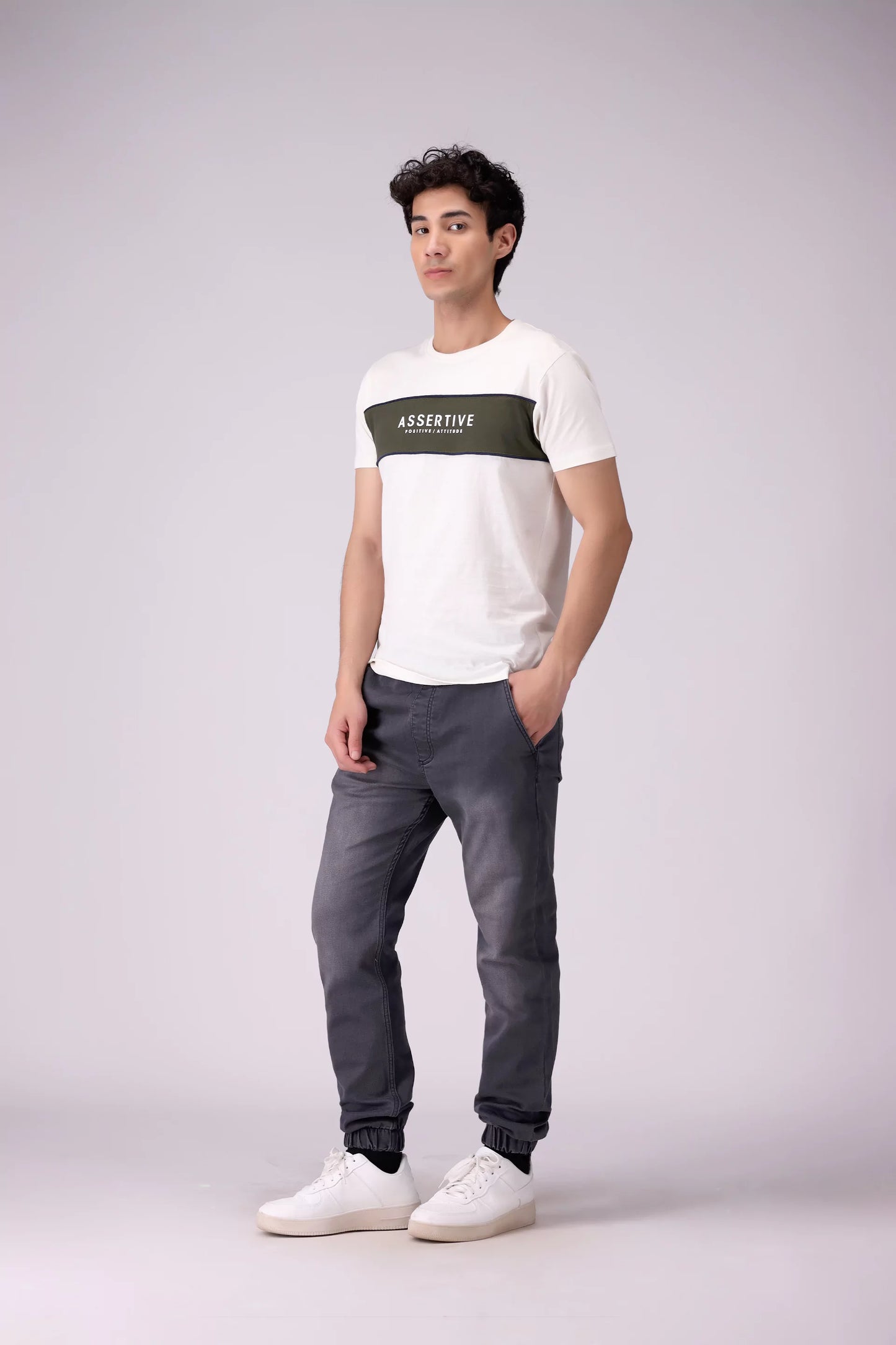 Regular Fit Paneled T-Shirt Men Tee COUGAR (S V-1 2025)