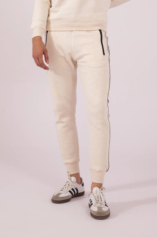 Side Piping Jogger Pants Men Trouser Winter 2024 Knit Story COUGAR- (Men Winter 2024) S Oatmeal 