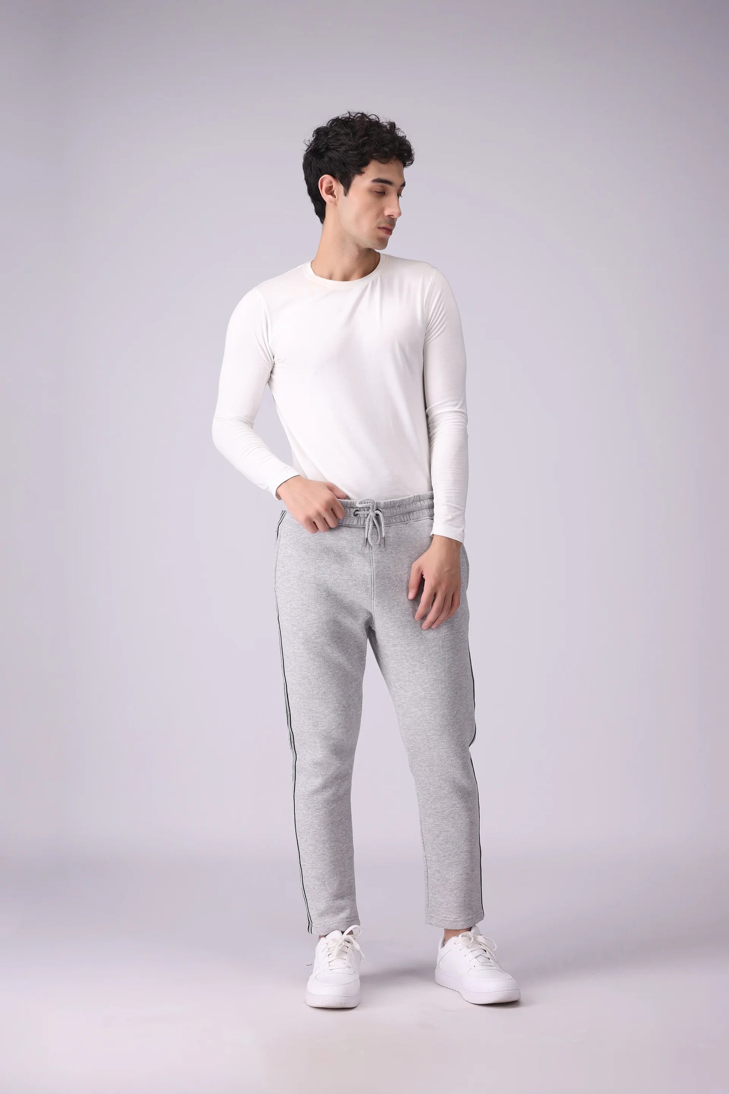 Striped Fleece Trousers Men Trouser Winter 2024 Knit Story COUGAR- (Men Winter 2024)