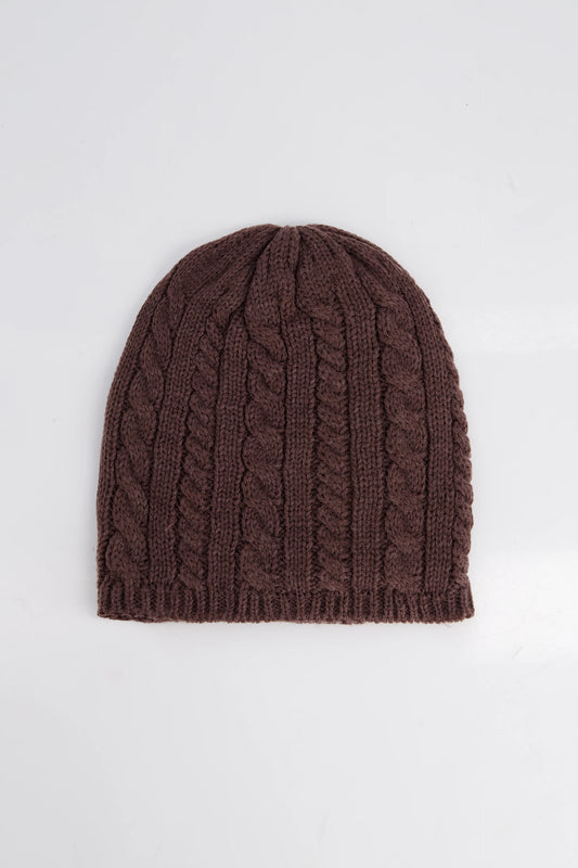 Cable Knit Beanie Beanie Winter 2024 COUGAR C (Winter 2024) FSZ Chocolate