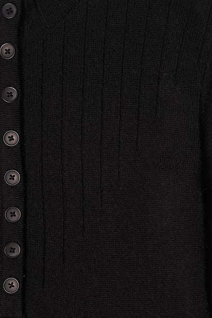 Black Half Button Placket Sweater - Cougar Clothing