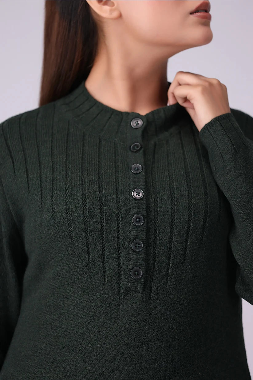 Half Button-Through Sweater Women Sweater Winter 2024 Knit Story COUGAR- (Women Winter 2024)   