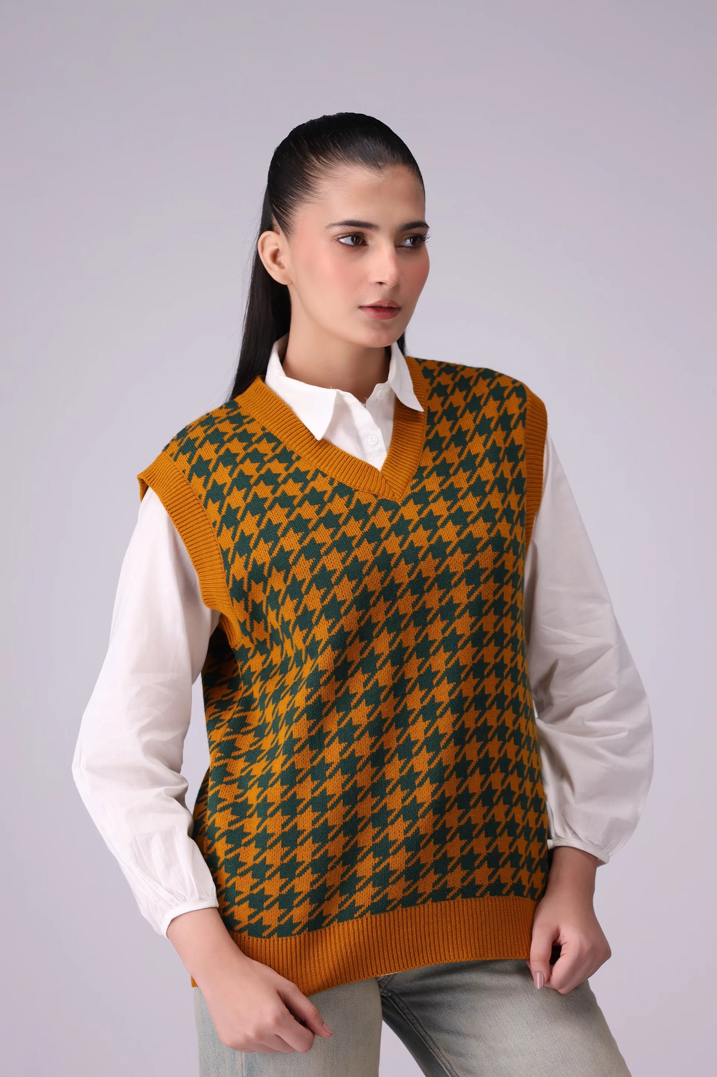 Jacquard Knit Sweater Vest Cougar Clothing