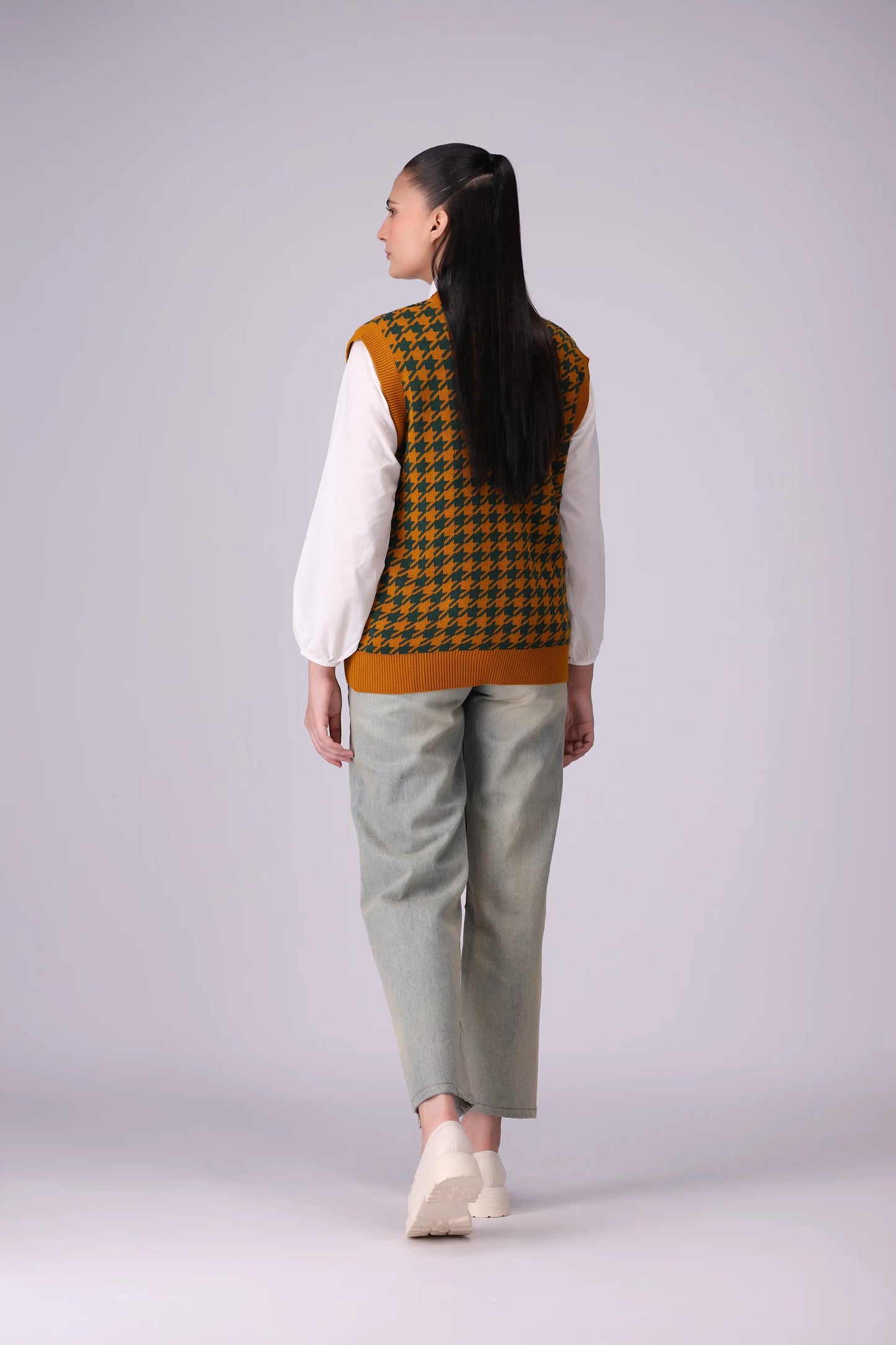 Jacquard Knit Sweater Vest Women Sweater Winter 2024 Knit Story COUGAR- (Women Winter 2024)   