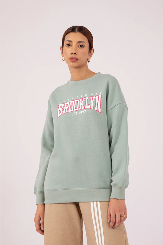 BROOKLYN Ribbed Sweatshirt Women Sweatshirt Winter 2024 Knit Story COUGAR- (Women Winter 2024)   