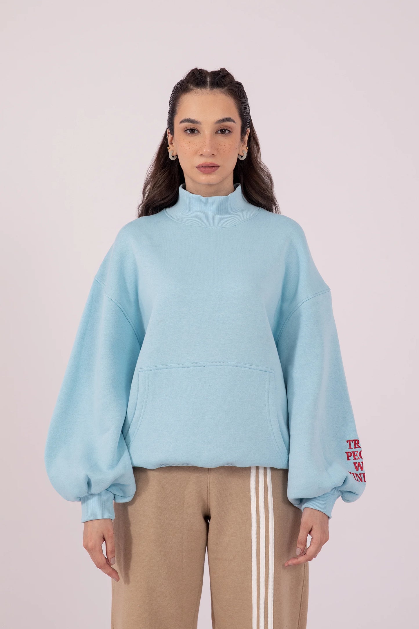 Sweatshirt With Balloon Sleeves Women Sweatshirt Winter 2024 Knit Story COUGAR- (Women Winter 2024)   