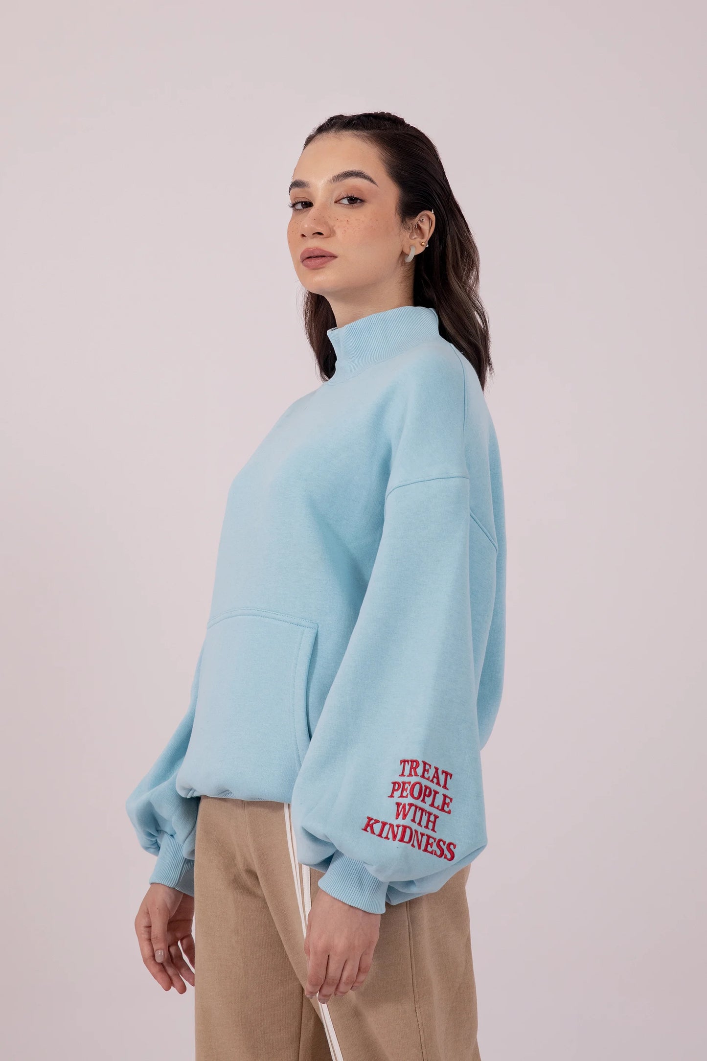 Sweatshirt With Balloon Sleeves Women Sweatshirt Winter 2024 Knit Story COUGAR- (Women Winter 2024)   