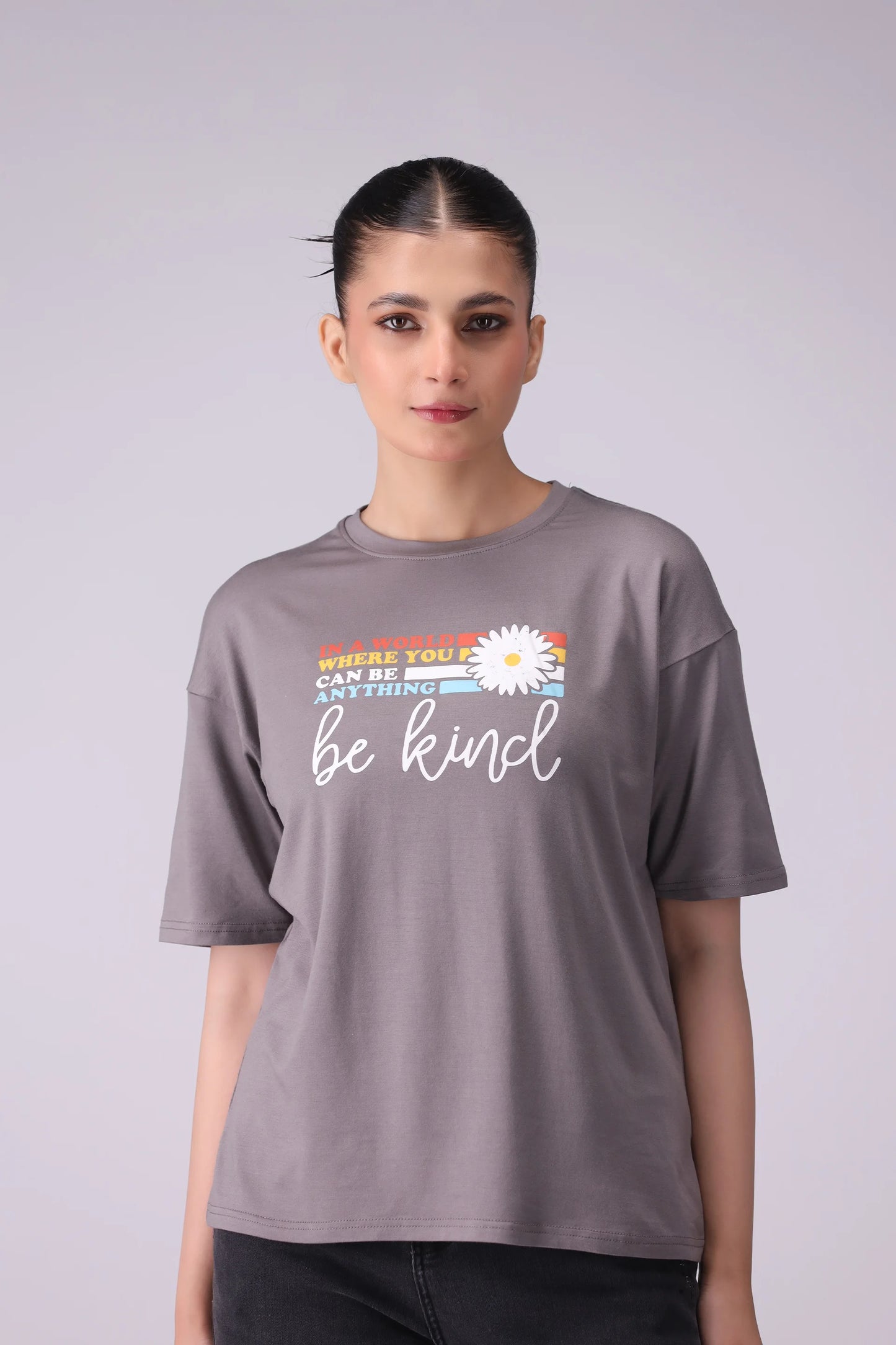 BE KIND Graphic T-Shirt Women Tee Fall 2024 Core Comfort COUGAR- (Women Fall 2024) XS Grey 