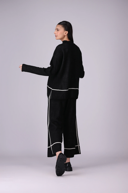 Single Striped Knit Co-Ord Set Women CO-Ords Winter 2024 Knit Story COUGAR- (Women Winter 2024)   