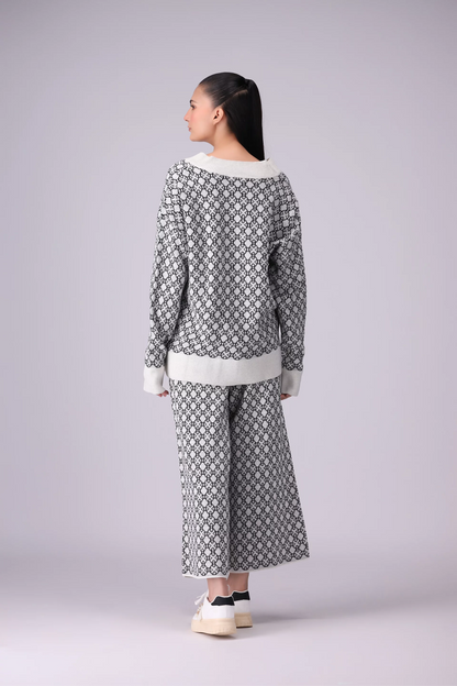 Patterned Jacquard Knit Co-Ord Set Women CO-Ords Winter 2024 Knit Story COUGAR- (Women Winter 2024)   