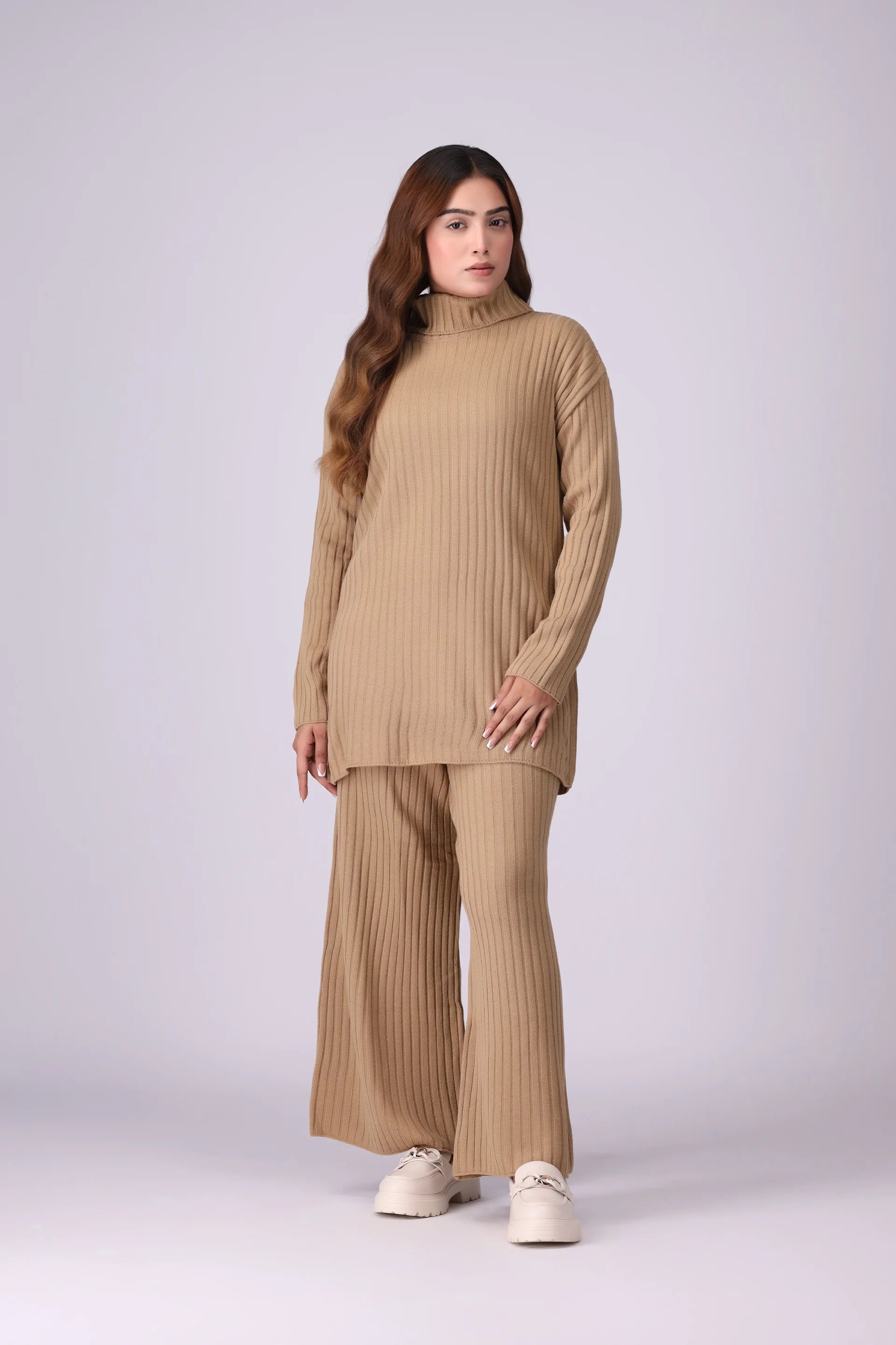 Rib Knit Co-Ord Set Women CO-Ords Winter 2024 Knit Story COUGAR- (Women Winter 2024)   