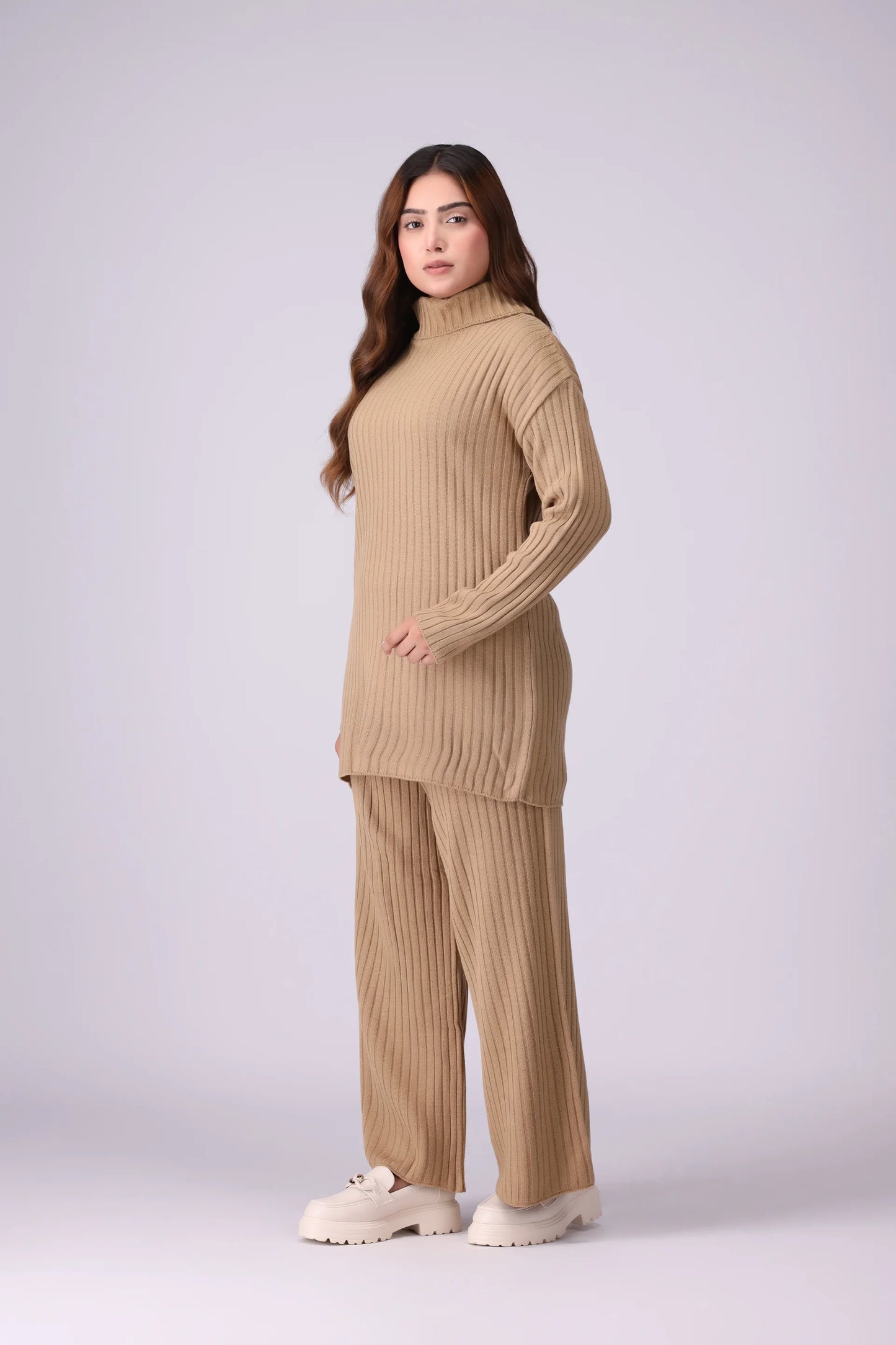 Rib Knit Co-Ord Set Women CO-Ords Winter 2024 Knit Story COUGAR- (Women Winter 2024)   