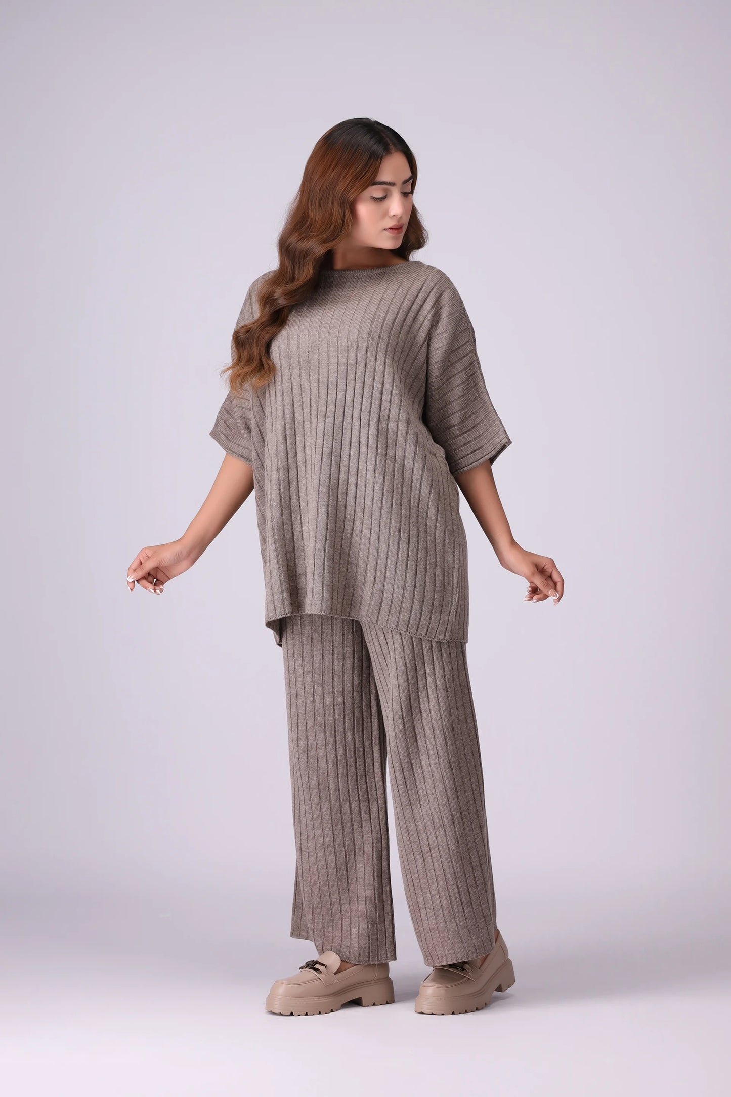 Baggy Top Knit Co-Ord Set Women CO-Ords Winter 2024 Knit Story COUGAR- (Women Winter 2024)   