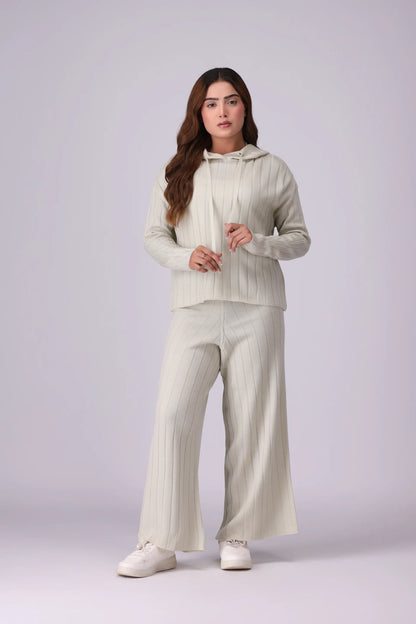 Hooded Top Rib Knit Co-Ord Set Women CO-Ords Winter 2024 Knit Story COUGAR- (Women Winter 2024)   