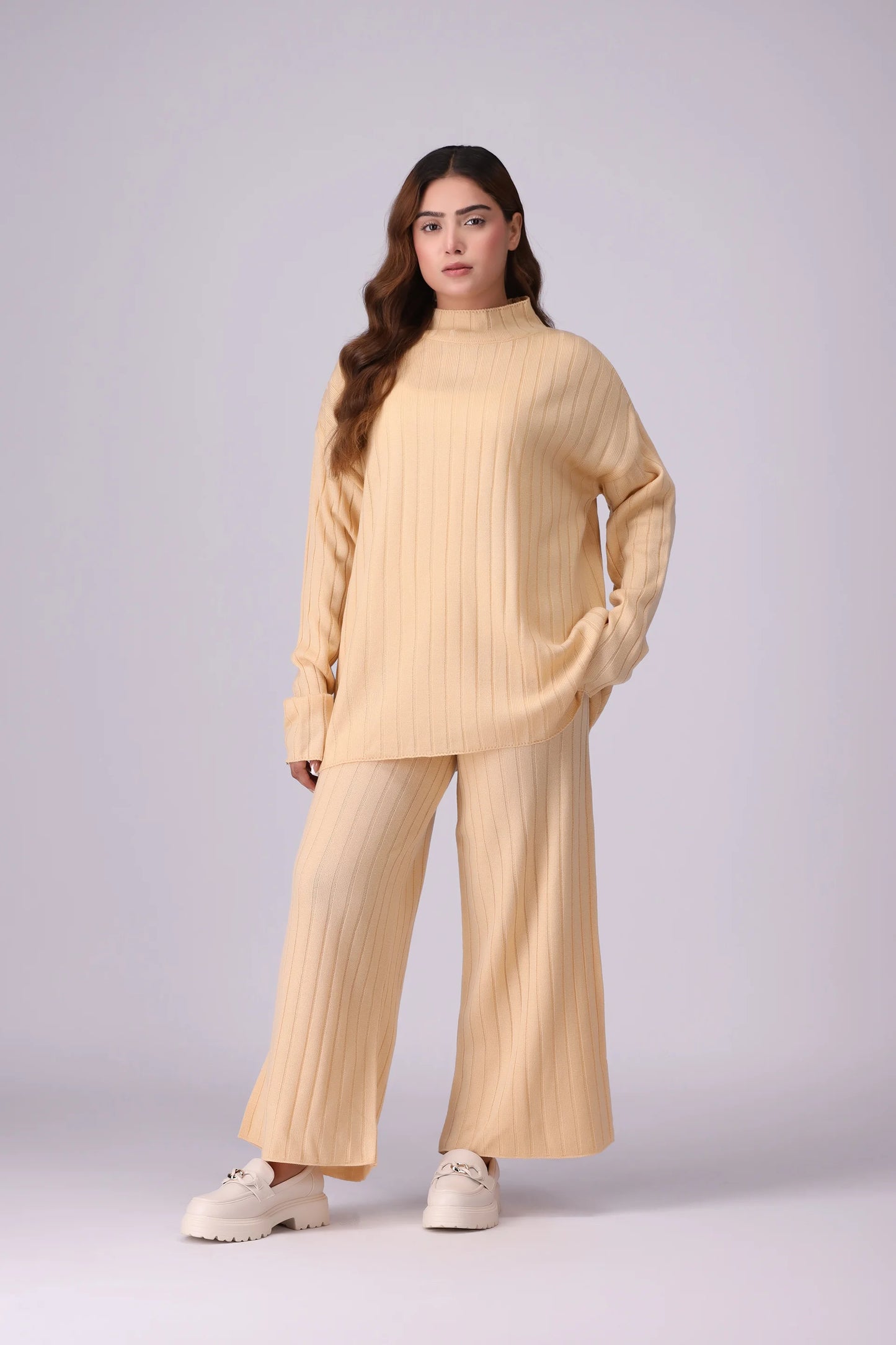 Wide Rib Knit Co-Ord Set Women CO-Ords Winter 2024 Knit Story COUGAR- (Women Winter 2024)   